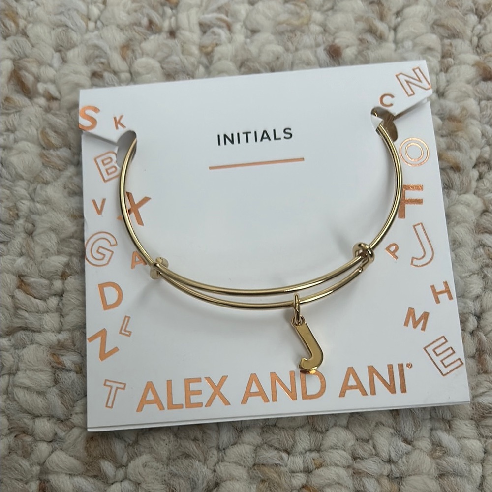 Alex and Ani Gold Initial J Bracelet